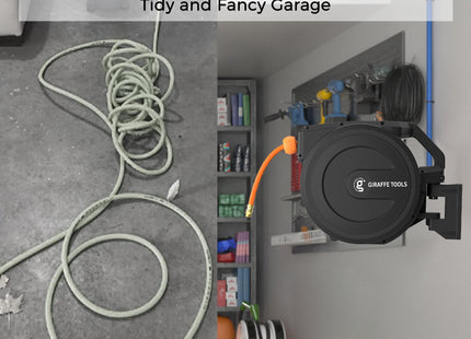 Retractable Air Hose Reel-PP Housing-3/8in-50ft