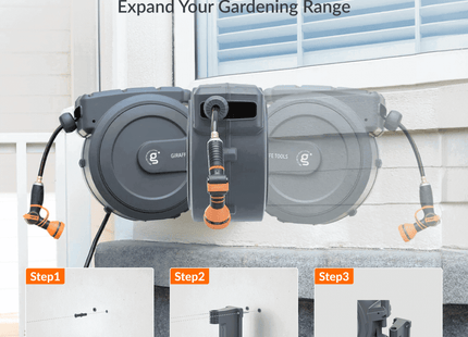 Retractable Garden Hose Reel-1/2in-130ft