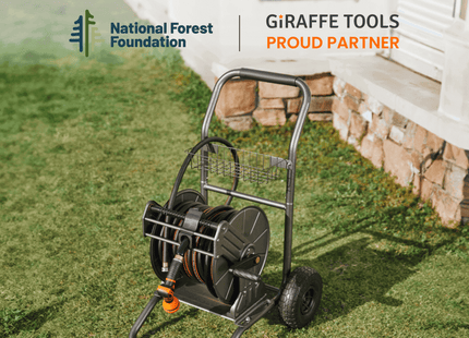 Garden Hose Reel Cart-2 Wheels-Stainless Steel-Heavy Duty