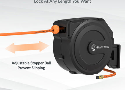Retractable Air Hose Reel-PP Housing-3/8in-50ft
