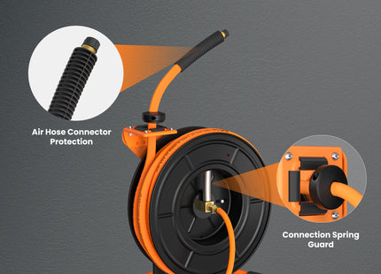 Retractable Air Hose Reel-Alloy Steel Reel-3/8in 25ft-50ft