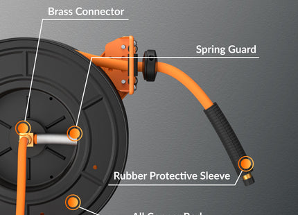 Retractable Air Hose Reel-Alloy Steel Reel-3/8in 25ft-50ft