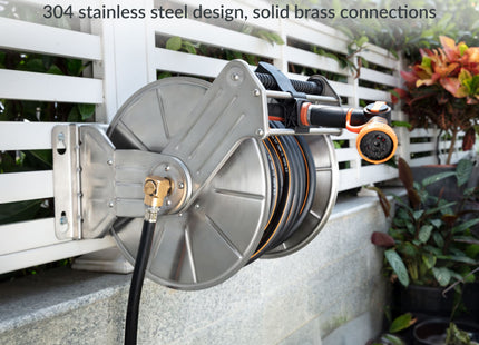 Wall Mounted Hose Reel-Stainless Steel-Heavy Duty