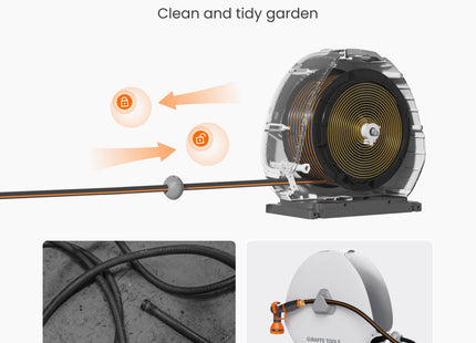 Ground-Mounted Retractable Hose Reel 82ft-130ft