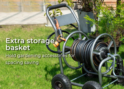 Garden Hose Reel Cart-4 Wheels-Heavy Duty