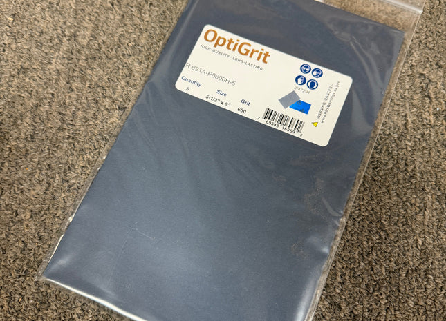 OptiGrit WetDry 600 Grit 5-1/2" x 9" Waterproof Sanding Sheets – (5/pk)