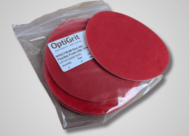 Red OptiFoam Flexible Foam Sand Paper Disc