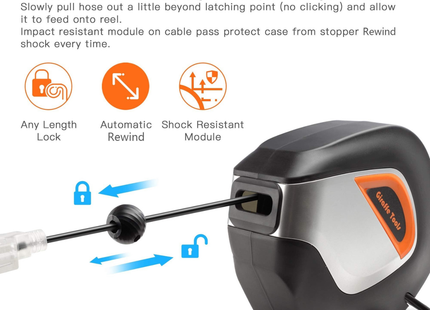 Retractable Extension Cord Reel-12/14/16 AWG