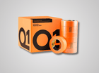 Orange Q1 marking tape with packaging on a gray background