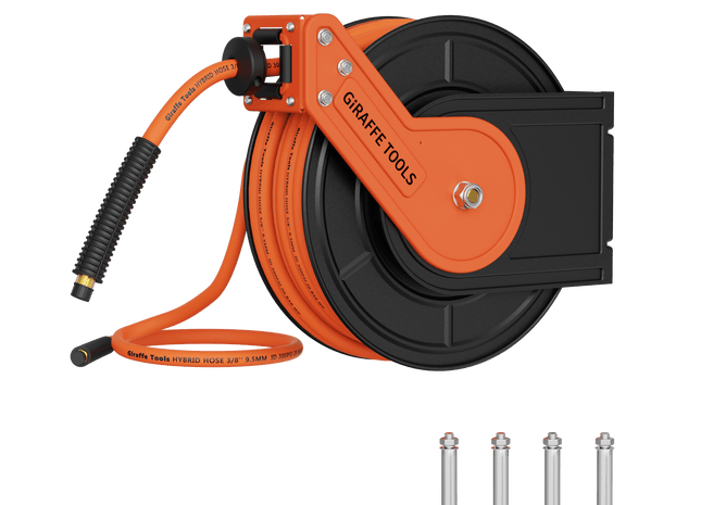 Retractable Air Hose Reel-Alloy Steel Reel-3/8in 25ft-50ft
