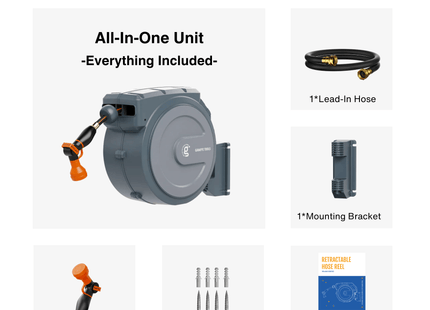 Retractable Garden Hose Reel 65ft-155ft