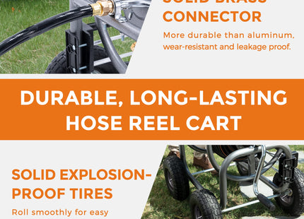 Garden Hose Reel Cart-4 Wheels-Heavy Duty